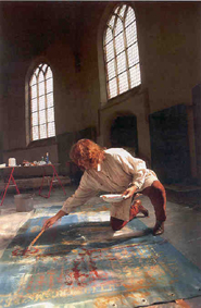 bezig in de Martinikerk van Franeker, 1996