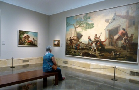 een van de zalen met "kartonnen" van Goya